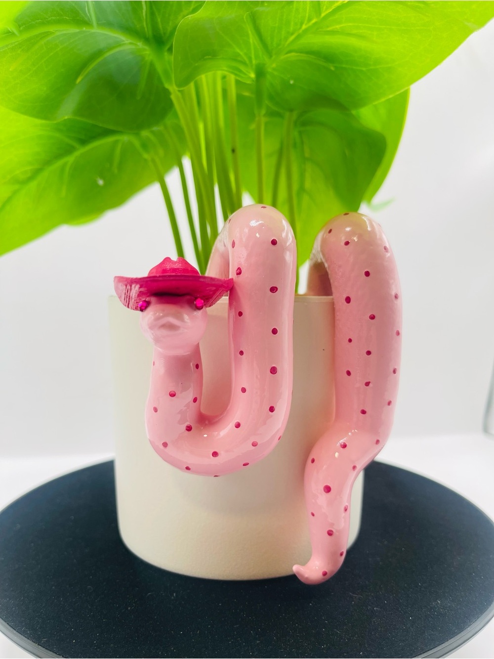 Adorable Hanging Snake Plant Pot Hugger “Miss Pinkie”